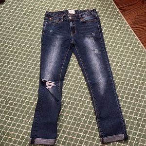 Hudson jeans skinny with distress and rolls, size 16, never worn